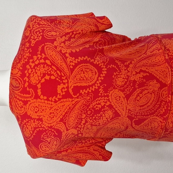 Land's End Red Flutter Sleeve Coquette Faux Wrap Cottagecore Midi Dress-16-18W - Picture 8 of 13